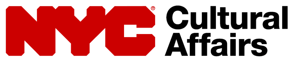 Transparent logo of NYC Cultural Affairs with red NYC letters